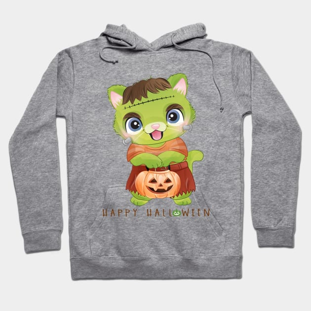 cute kitty for halloween day Hoodie by sharukhdesign